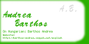 andrea barthos business card